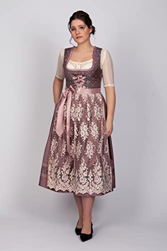Edelnice Exklusives Designer Dirndl Madeleine Gr. 32-56 inkl. Spitzen Schürze für Besondere Anlässe