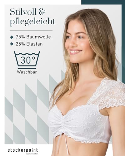 Stockerpoint Damen Jasmin Dirndlbluse naturlich duftend in weicher Baumwolle für Sommertagengrillpartys und familienferi